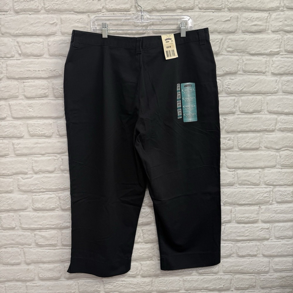 Lee‎ Riders Women's 20W Casuals Black Capri Pants Eased Fit 100% Cotton - NEW